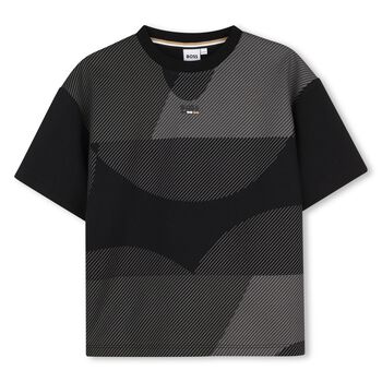Boys Black & Grey Logo T-Shirt