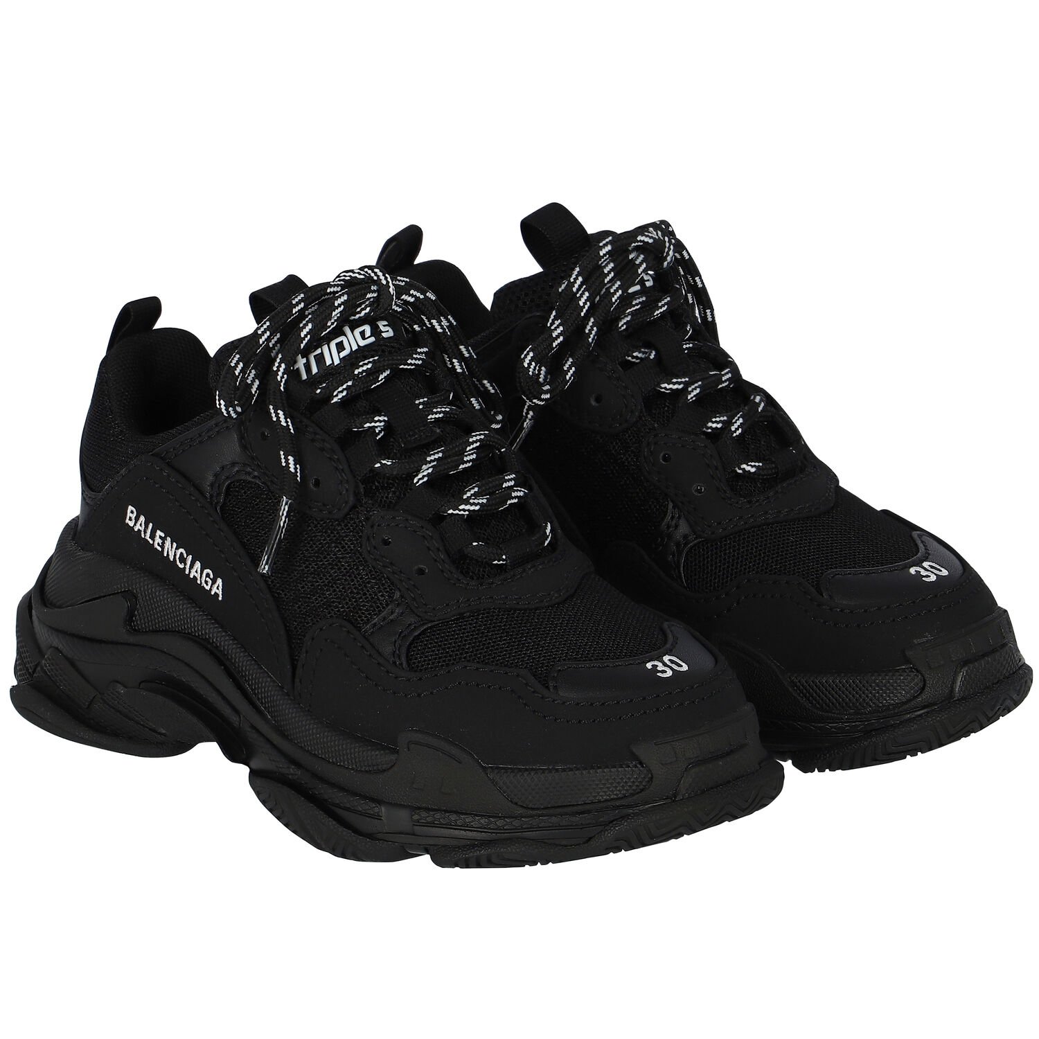 Black Triple S Trainers, 2, hi-res