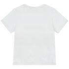 Younger Girls White Logo Zigzag T-Shirt, 1, hi-res