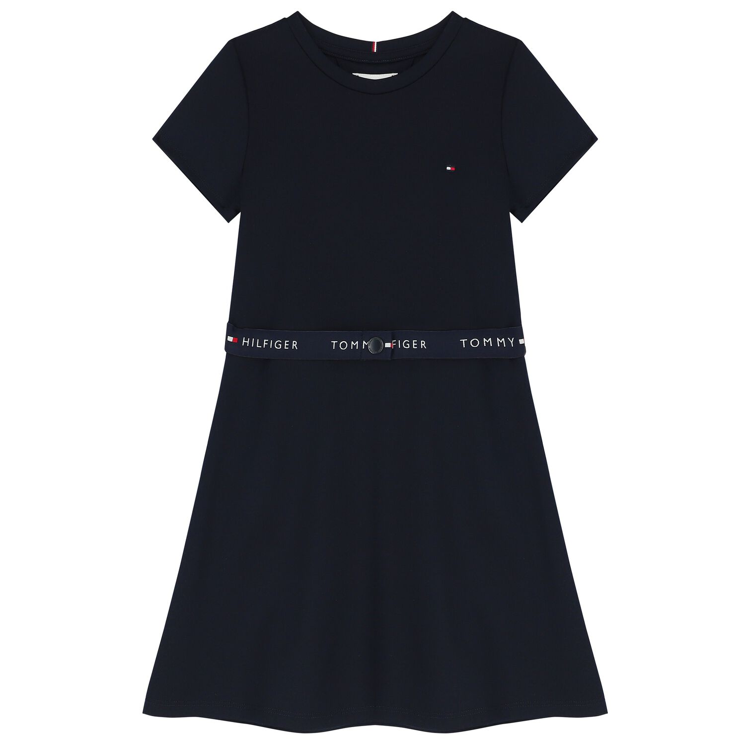 Girls Navy Blue Logo Dress , 1, hi-res