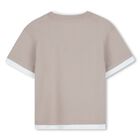 Boys Beige & White Logo T-Shirt, 1, hi-res