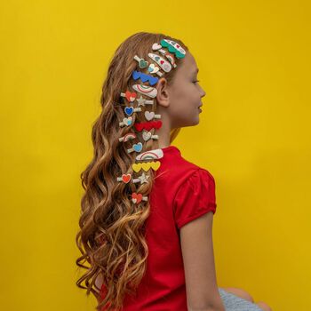 Girls Multi-Coloured Heartbeam Hairclips ( 8 Pack )