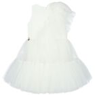 Girls White Tulle Flower Dress, 1, hi-res