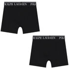 Boys Black Logo Boxer Shorts ( 2-Pack ), 1, hi-res