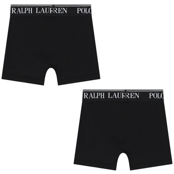 Boys Black Logo Boxer Shorts ( 2-Pack )