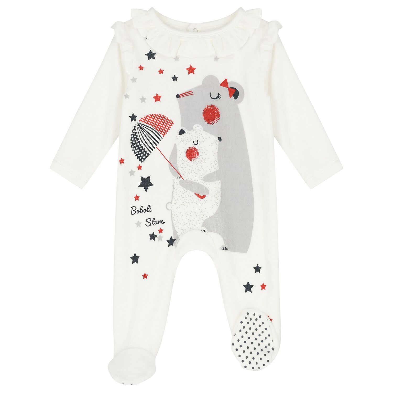 Baby Girls Ivory Mouse Babygrow, 1, hi-res