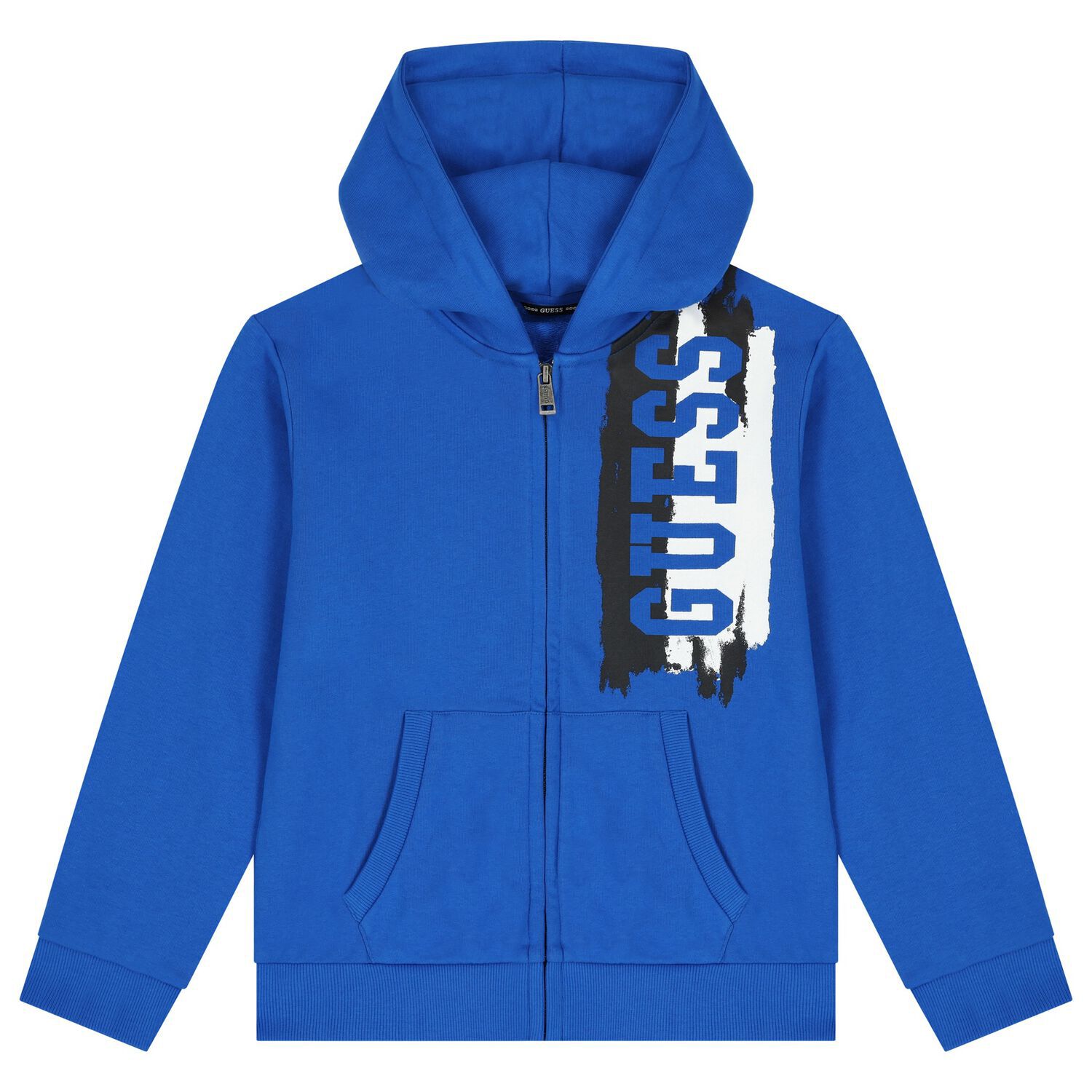 Boys Blue Logo Hooded Zip Up Top, 1, hi-res image number null