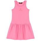 Girls White & Pink Logo Dress Set, 1, hi-res