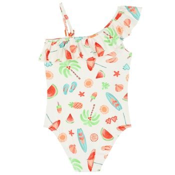 Girls White Swimsuit