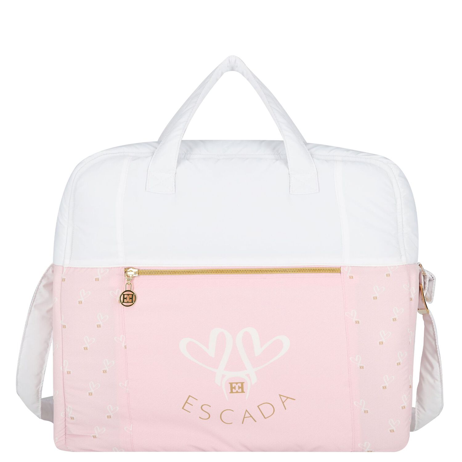 White & Pink Logo Baby Changing Bag, 2, hi-res