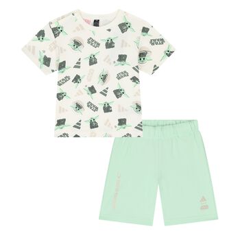 Younger Boys Ivory & Green Star Wars Shorts Set