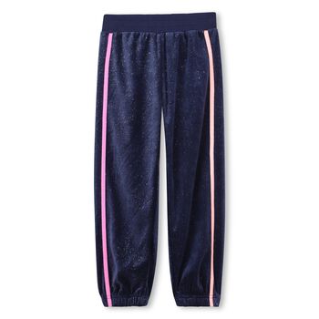 Girls Navy Blue Glitters Joggers