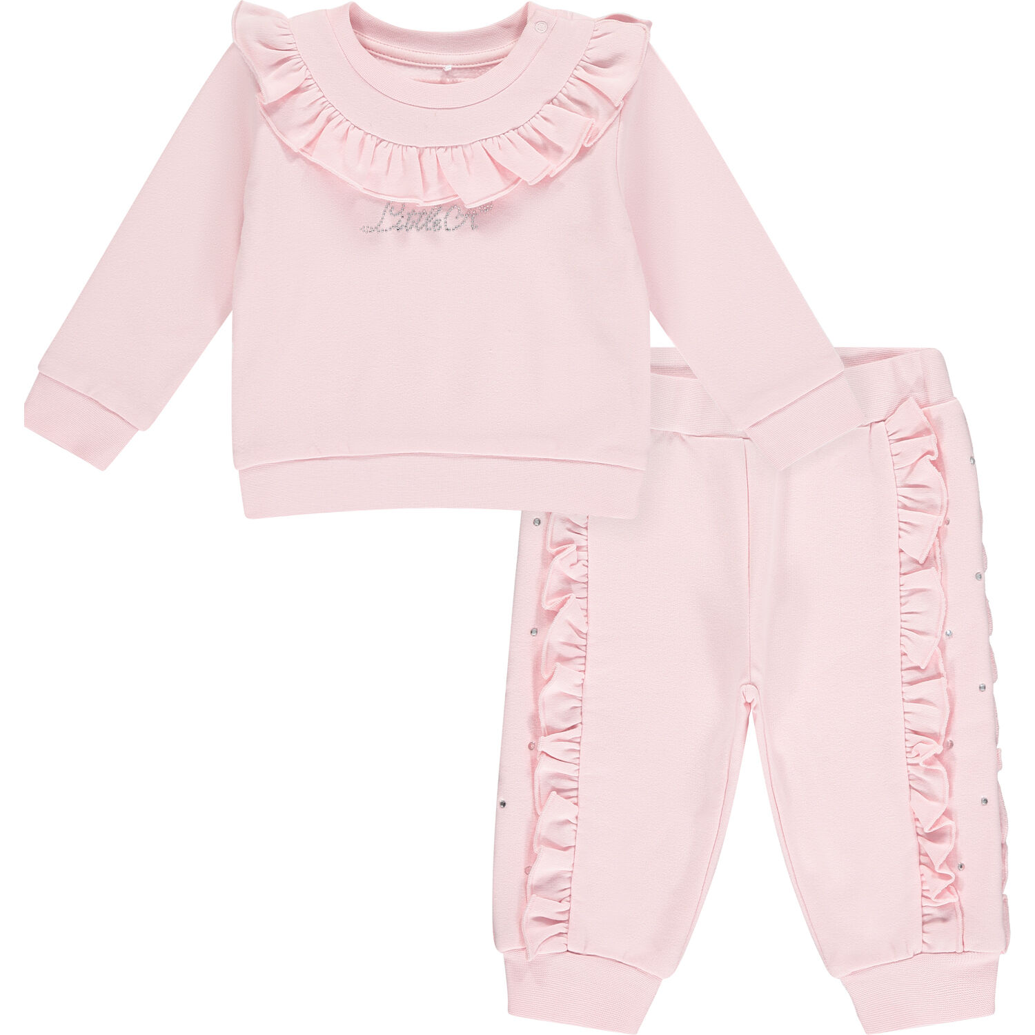 Baby Girls Pink Logo Tracksuit, 1, hi-res