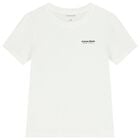Boys White Logo T-Shirt, 3, hi-res