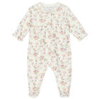 Baby Girls Ivory Floral Babygrow, 1, hi-res