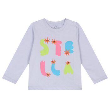 Younger Girls Lilac Logo Long Sleeve Top