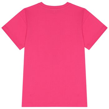 Girls Pink Teddy Bear Logo Dress