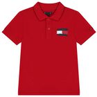 Boys Red Logo Polo Shirt, 2, hi-res