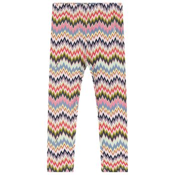 Girls Pink & Purple Zigzag Leggings