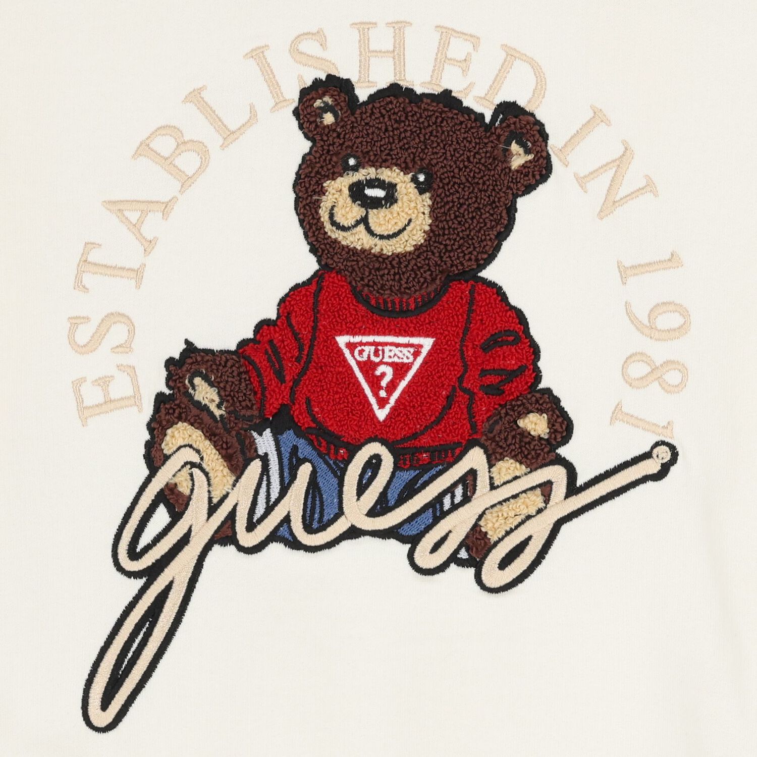 Boys Ivory Teddy Bear Logo Sweatshirt, 1, hi-res