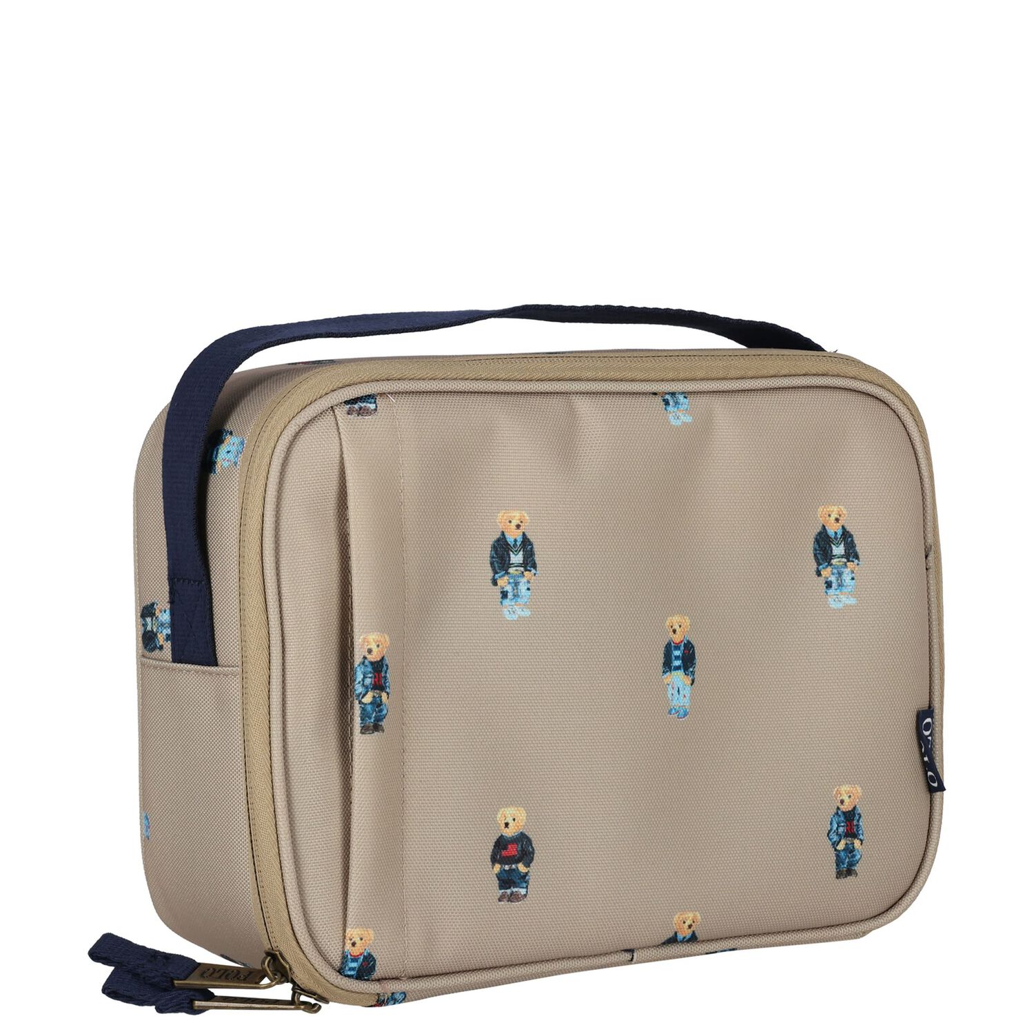Boys Beige Polo Bear Logo Lunch Bag ( 23cm ), 1, hi-res
