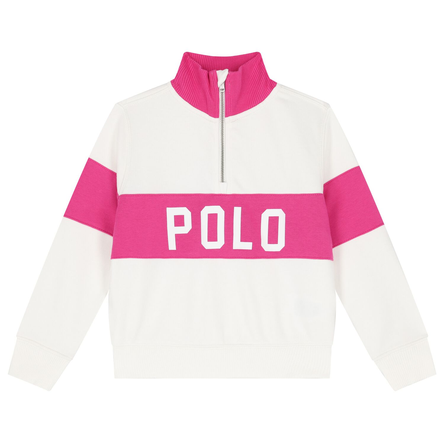 Girls White & Pink Logo Sweatshirt, 1, hi-res image number null
