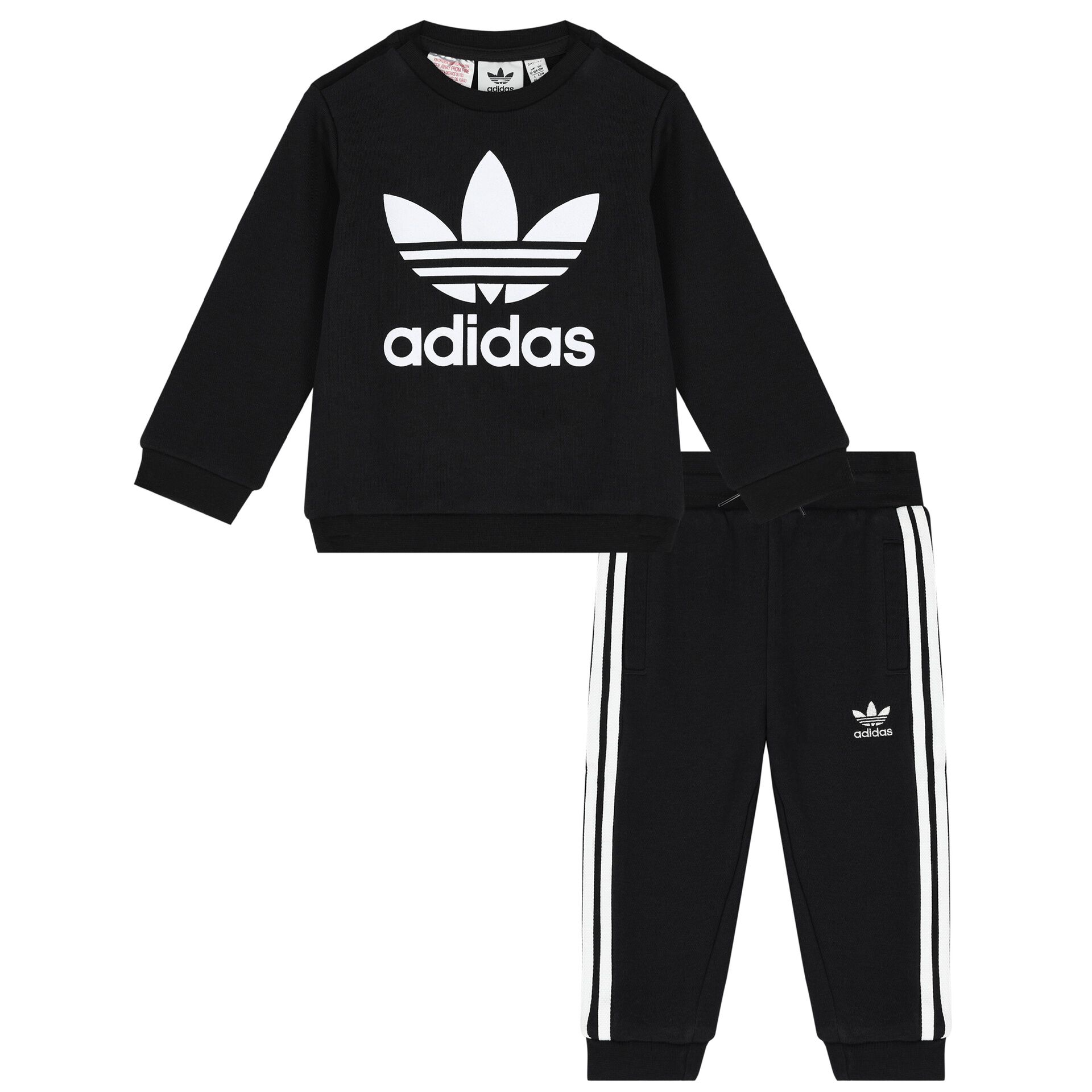 Adidas black and white tracksuit kids hot sale