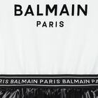 Girls White & Black Logo Dress, 1, hi-res