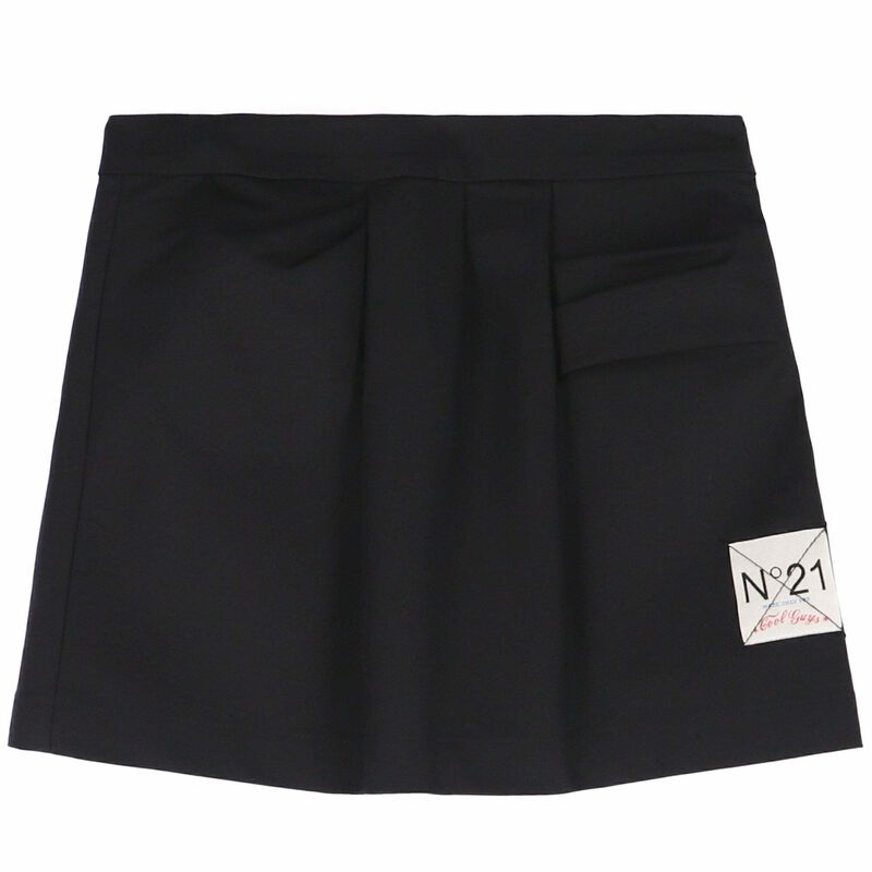 Girls Black Cotton Skirt, 1, hi-res image number null