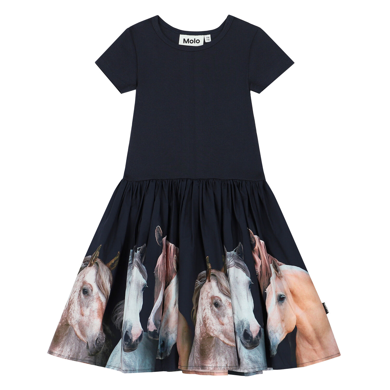 Girls Grey Horse Dress, 1, hi-res