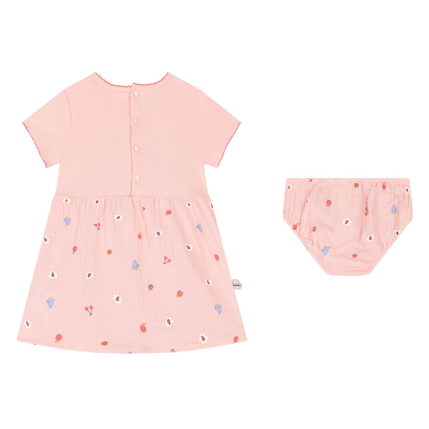 Baby Girls Pink Flower Dress Set, 1, hi-res
