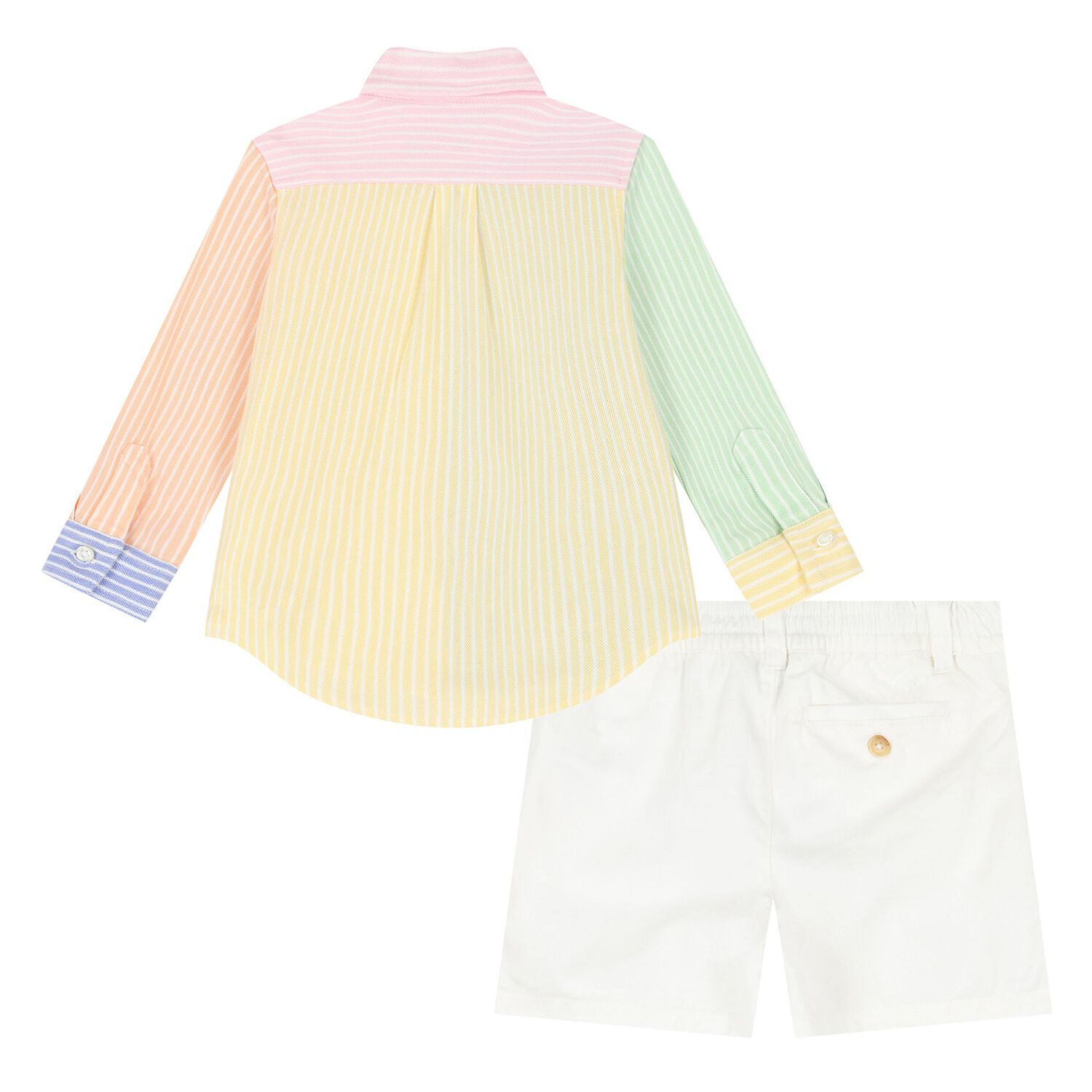 Baby Boys Striped Cotton Shorts Set, 1, hi-res