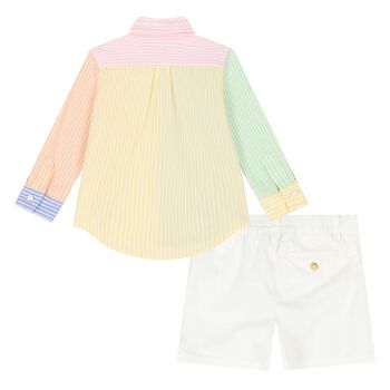 Baby Boys Striped Cotton Shorts Set