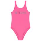 Girls Pink Logo Swimsuit, 1, hi-res