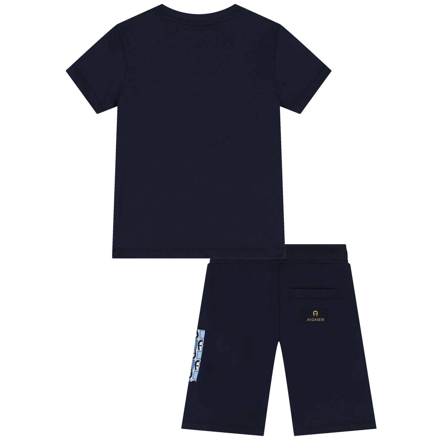 Younger Boys Navy Blue Logo Shorts Set, 2, hi-res