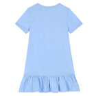 Girls Blue Bear Logo Dress, 2, hi-res