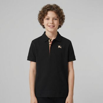 Boys Black EKD Logo Polo Shirt