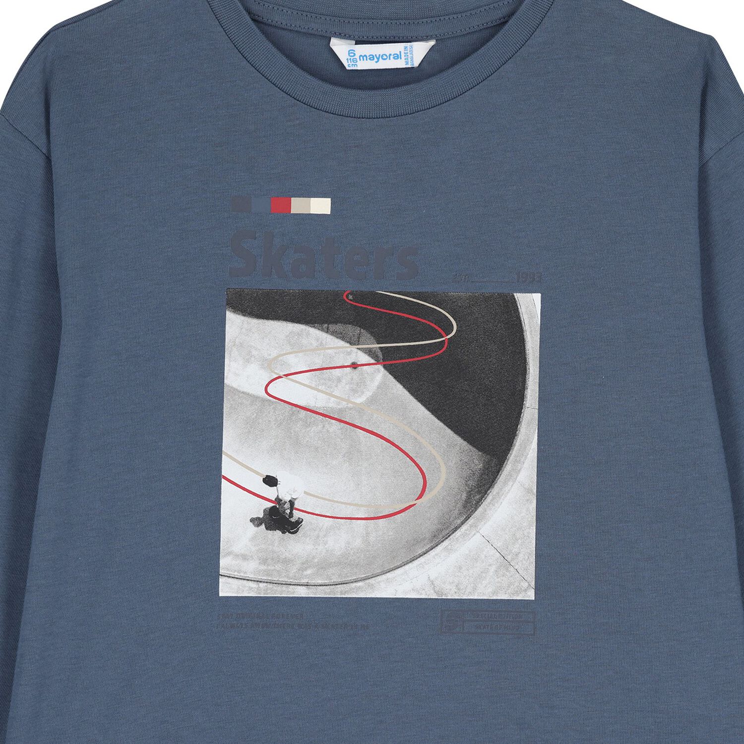 Boys Blue & Red Long Sleeve Top ( 2 Pack ), 3, hi-res