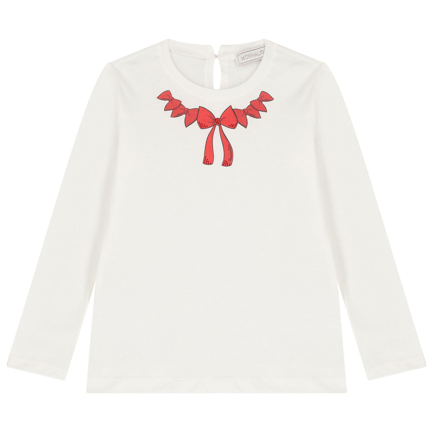 Girls Ivory & Red Bow Skirt Set, 1, hi-res