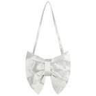 Girls Silver Bow Handbag, 2, hi-res