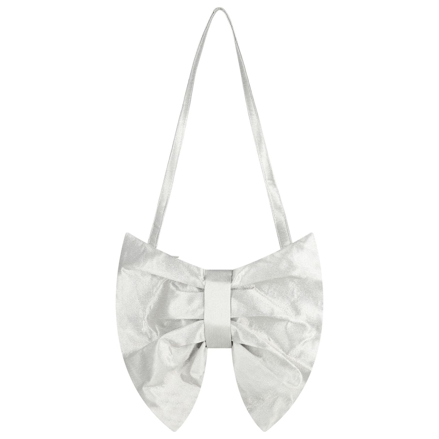Girls Silver Bow Handbag, 2, hi-res