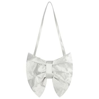 Girls Silver Bow Handbag