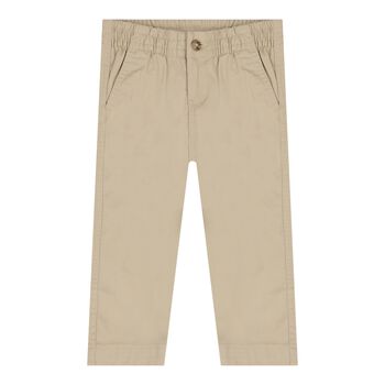 Baby Boys Beige Logo Trousers