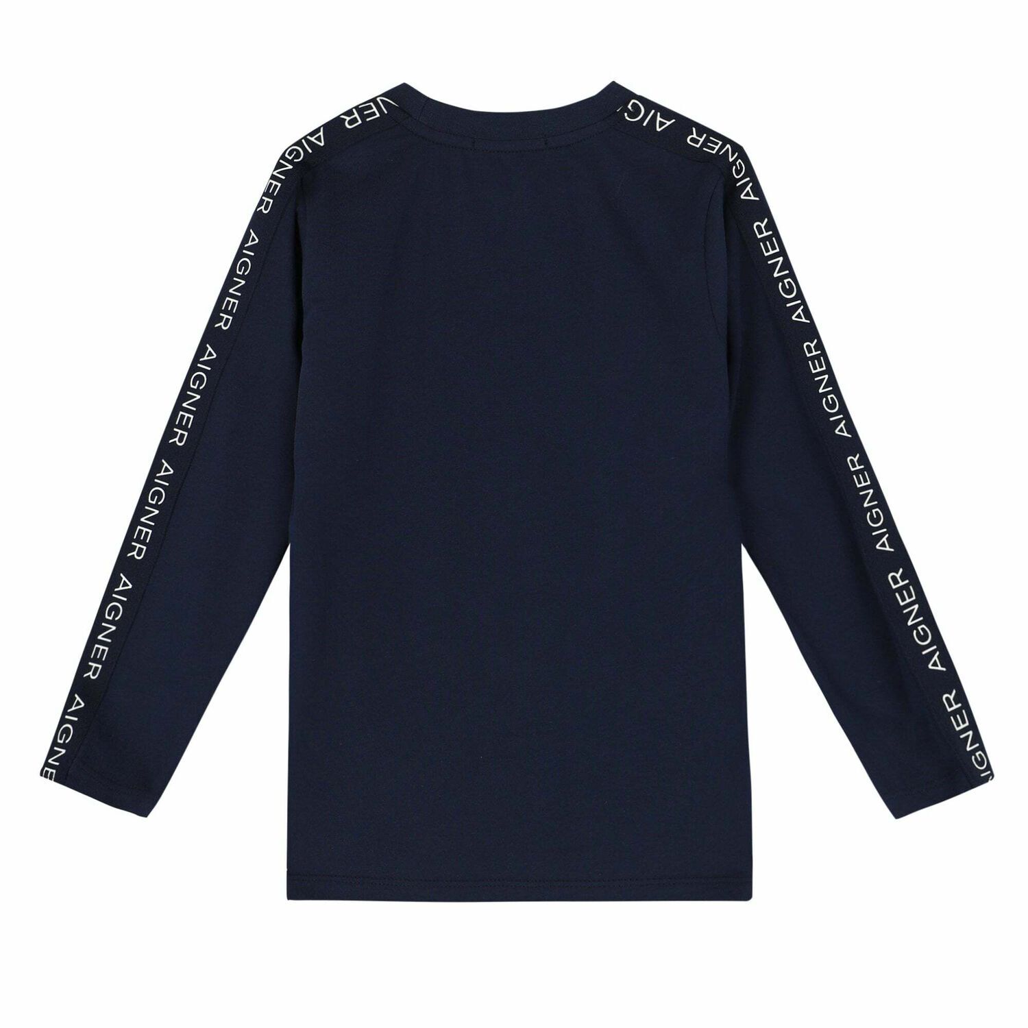 Boys Navy Blue Logo Long Sleeve, 1, hi-res