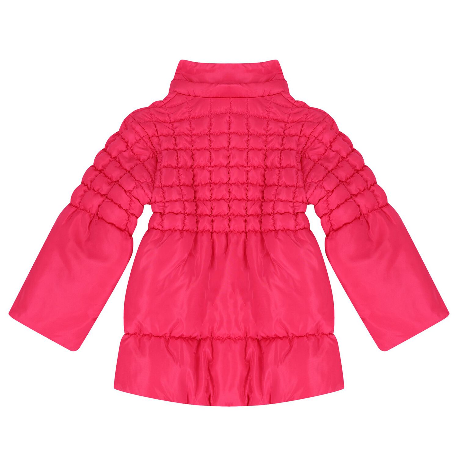 Girls Pink Heart Hooded Puffer Jacket, 1, hi-res