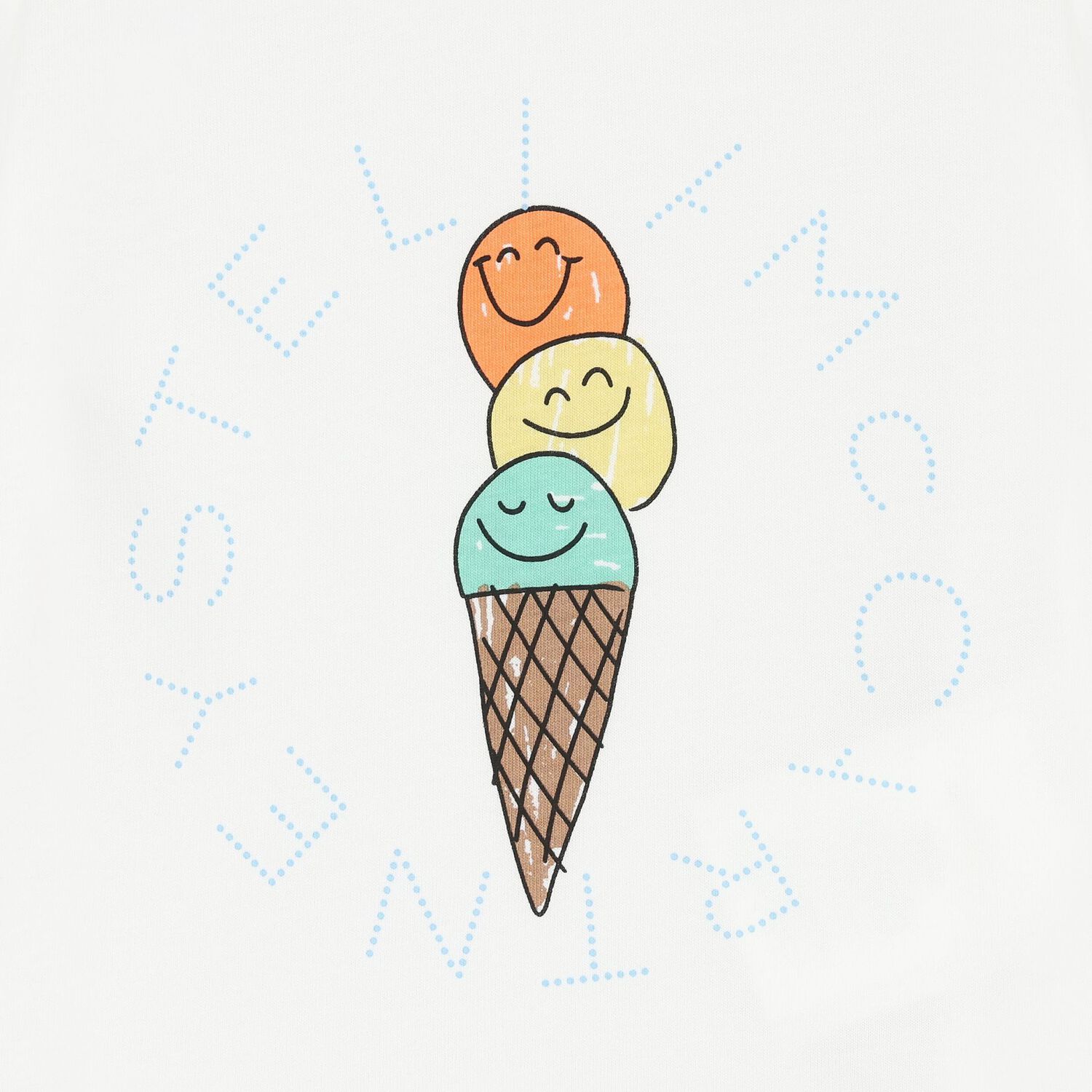 Younger Boys Ivory Ice Cream T-Shirt, 1, hi-res
