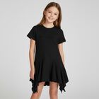 Girls Black Logo Dress, 1, hi-res