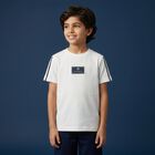Younger Boys White Logo T-Shirt, 1, hi-res