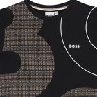 Boys Black Logo T-Shirt, 1, hi-res