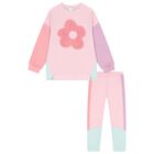 Girls Pink & Green Flower Leggings Set, 1, hi-res